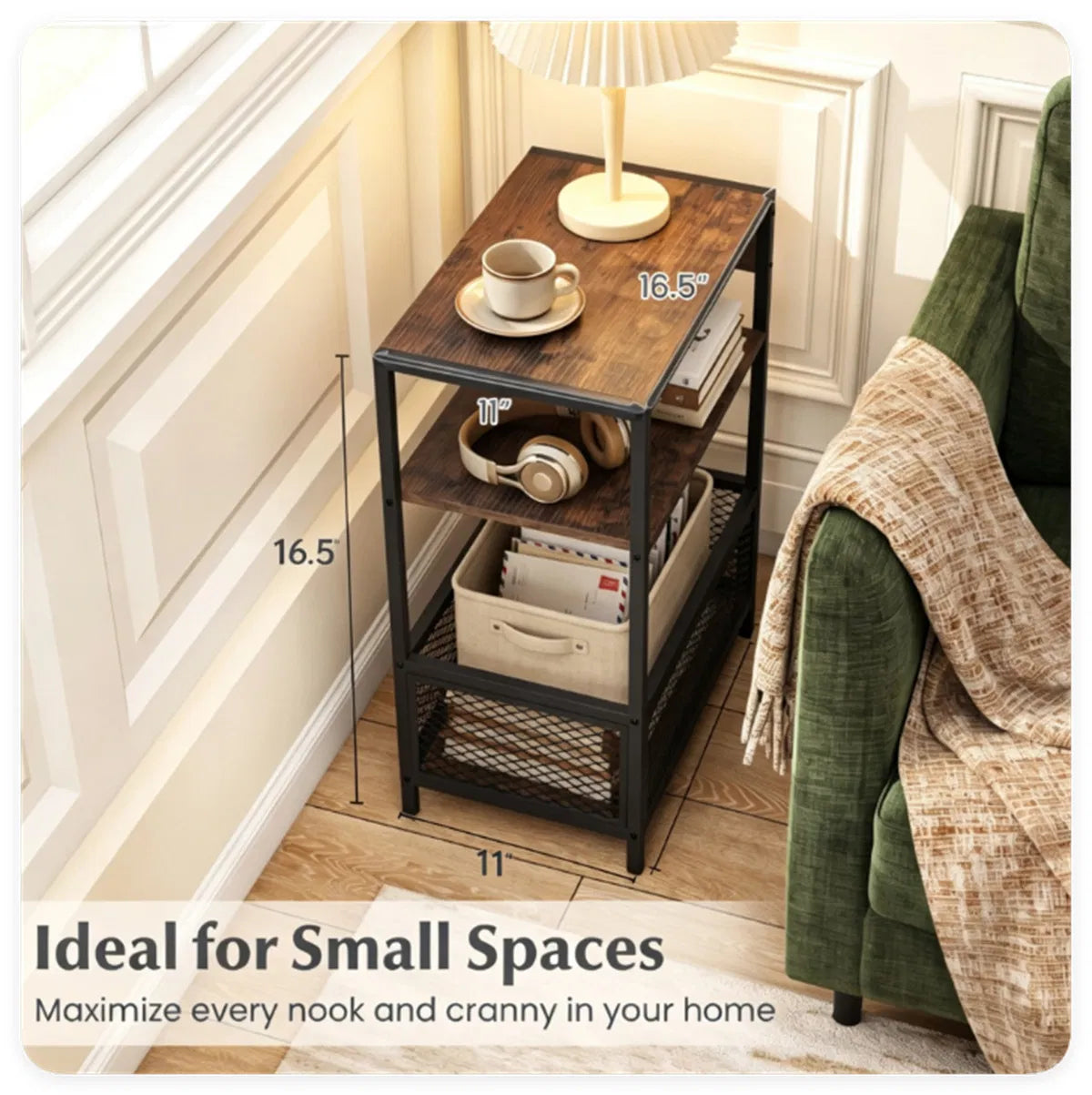 Compact side table for small spaces