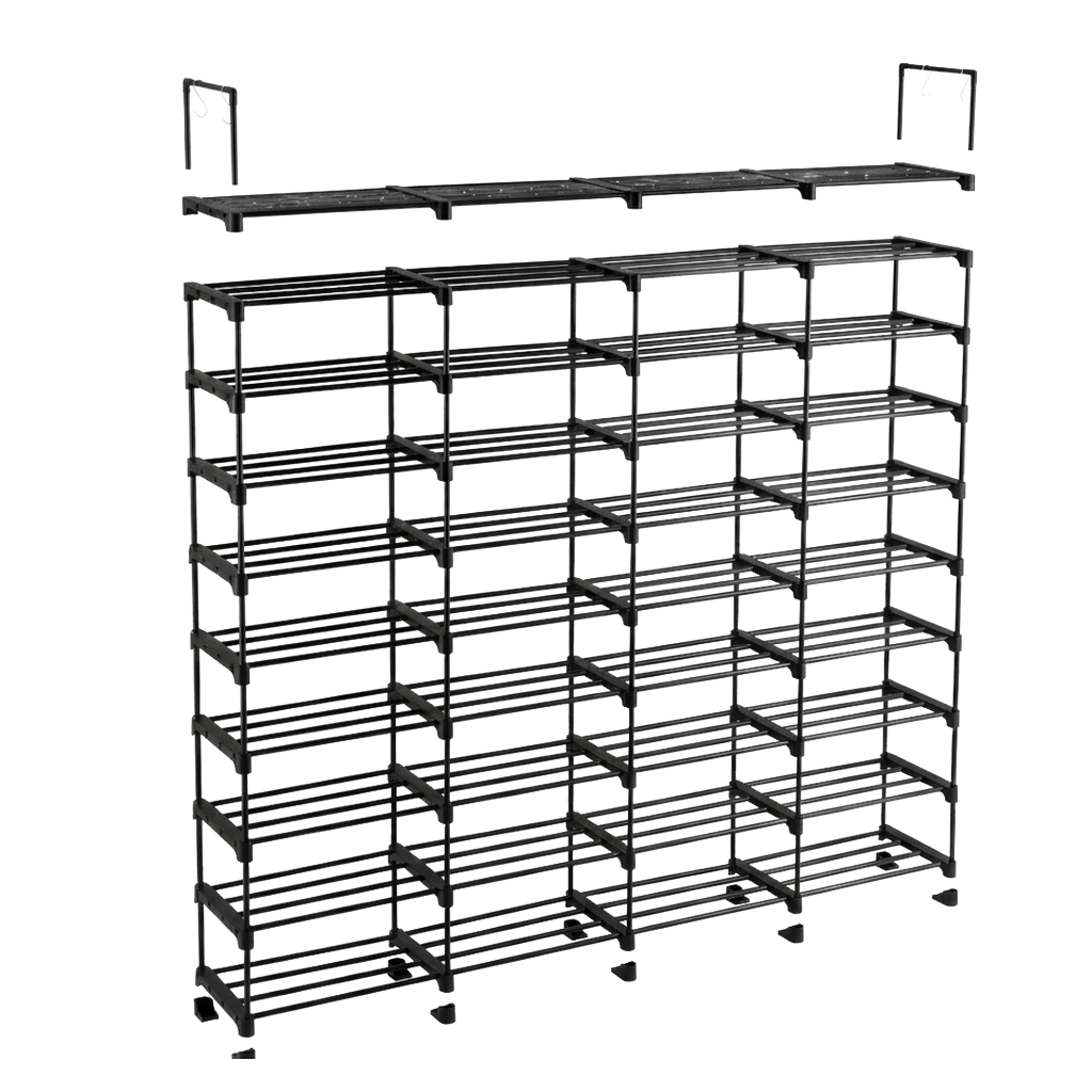 10-tier shoe rack, exploded view illustration